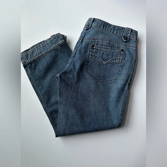 Y2K MaxSport by Max Mara Denim Cuff Jeans Sz 10 made in Rumania Brand New